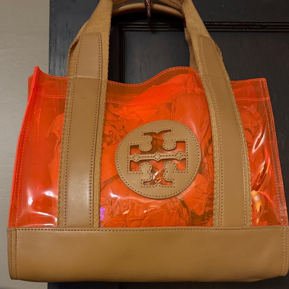 Tory Burch Orange and Tan Tote
